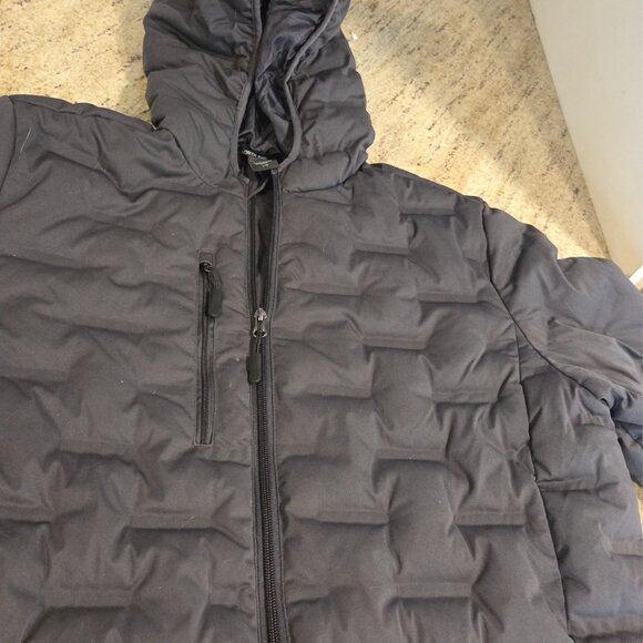 North End Loft Puffer Coat Geek Squad Logo Gray Mens Sz L - Picture 9 of 16